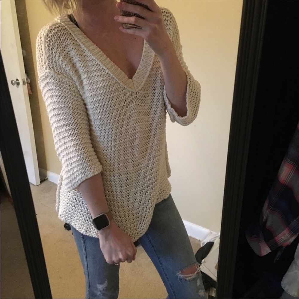 Free People Cream Sweater